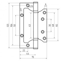 Петля накладная VЕTTORE FLUSH 125×75×2.5mm AB (Бронза)