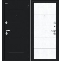 входная дверь Граффити-1 Букле черное/Snow Art