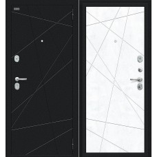 Металлическая входная дверь Граффити-5 Букле черное/Snow Art
