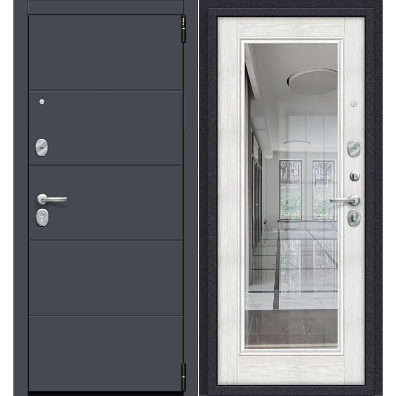Porta R 4.П61 Graphite Pro/Bianco Veralinga