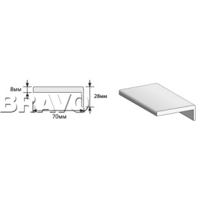 Наличник "Т" Тип-0 2150*70*8 (20*3) M, цвет Bianco Melinga