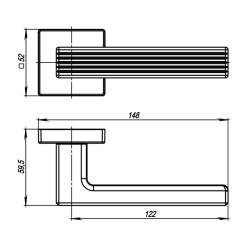 Ручка раздельная K.USQ52.LINE (LINE USQ6) SN-3 матовый никель