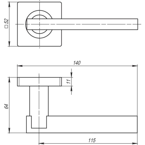 Ручка раздельная K.SQ52.ORBIS (ORBIS SQ004) SN/CP-3 матовый никель/хром