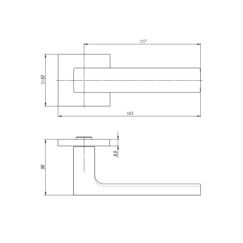 Ручка раздельная K.USS52.SKY (SKY USS) WH-19 белый