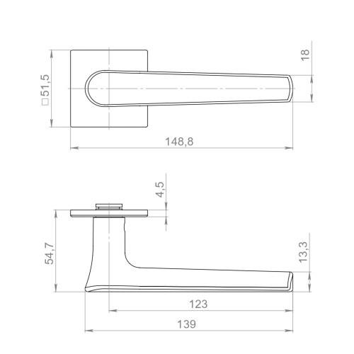 Ручка раздельная K.YM.VANILLA MWSC-33 итальянский тисненый