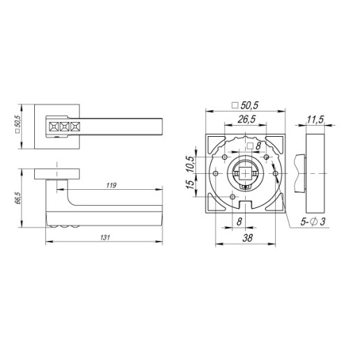 Ручка раздельная K.DM51.CRYSTAL FLASH (CRYSTAL FLASH DM) CP-8 хром Ручка раздельная K.DM51.CRYSTAL FLASH (CRYSTAL FLASH DM) CP-8 хром