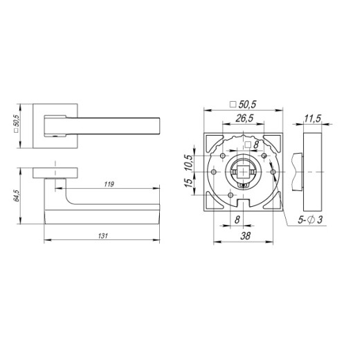 Ручка раздельная K.DM51.FLASH (FLASH DM) CP/WH-19 хром/белый Ручка раздельная K.DM51.FLASH (FLASH DM) CP/WH-19 хром/белый