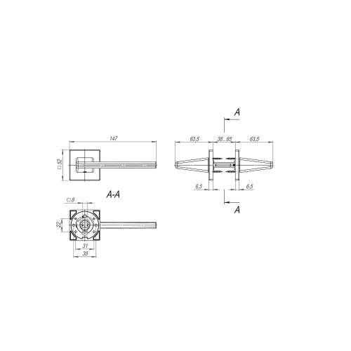 Ручка раздельная K.SL52.PRIME (PRIME SL) BL-24 черный