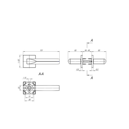 Ручка раздельная K.SL52.PRIZMA (PRIZMA SL) BL-24 черный