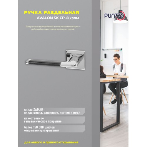 Ручка раздельная K.EST.Q52.AVALON SK CP-8 хром