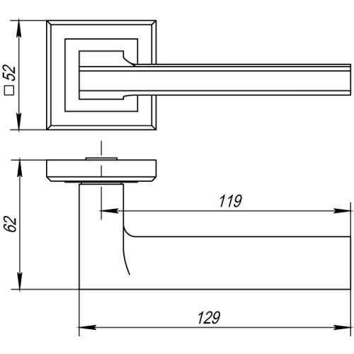 Ручка раздельная K.QL52.BLADE (BLADE QL) SSC-16 сатинированный хром Ручка раздельная K.QL52.BLADE (BLADE QL) SSC-16 сатинированный хром