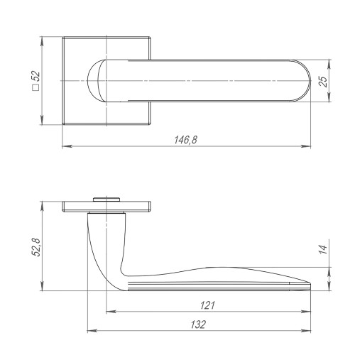 Ручка раздельная K.ARC.Q52.EXTRA GR-23 графит Ручка раздельная K.ARC.Q52.EXTRA GR-23 графит