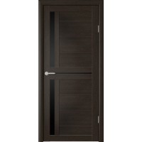Кельн Эко-шпон, цвет темный кипарис, стекло черное, размер 90*220 см.