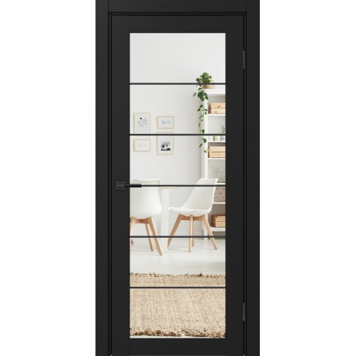 Турин 501АСС.2, цвет Антрацит молдинг алюм.чёрн стекло Зеркало/Зеркало, размер 80*200 см.