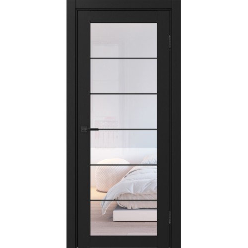 Турин 501АСС.2, цвет Антрацит молдинг алюм.чёрн стекло Прозрачное, размер 80*200 см.