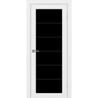 Турин 501АСС.2, цвет Белый лёд, молдинг алюм.чёрный, стекло LACчерный, размер 80*200 см.