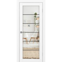 Турин 501АСС.2, цвет Белый снежный молдинг алюм.чёрн стекло Зеркало/Зеркало, размер 80*200 см.