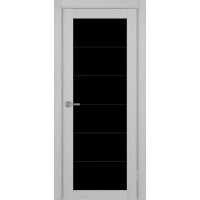 Турин 501АСС.2, цвет Дуб Серый FL, молдинг алюм.чёрн стекло LACчерный, размер 80*200 см.