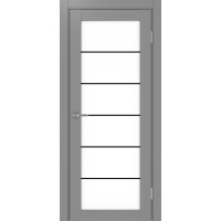 Турин 501АСС.2, цвет Серый молдинг алюм.чёрн стекло LACбелый, размер 80*200 см.