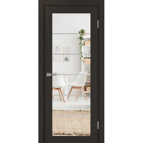 Турин 501АСС.2, цвет Венге FL, молдинг алюм.хром стекло Зеркало/Зеркало, размер 80*200 см.