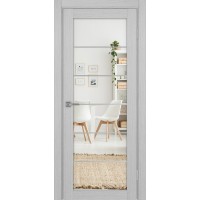 Турин 501АСС.2, цвет Дуб Серый FL, молдинг алюм.хром стекло Зеркало/Зеркало, размер 80*200 см.