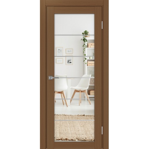 Турин 501АСС.2, цвет Орех NL молдинг алюм.хром стекло Зеркало/Зеркало, размер 80*200 см.