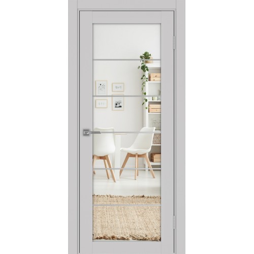 Турин 501АСС.2, цвет Пепельный молдинг алюм.хром стекло Зеркало/Зеркало, размер 80*200 см.