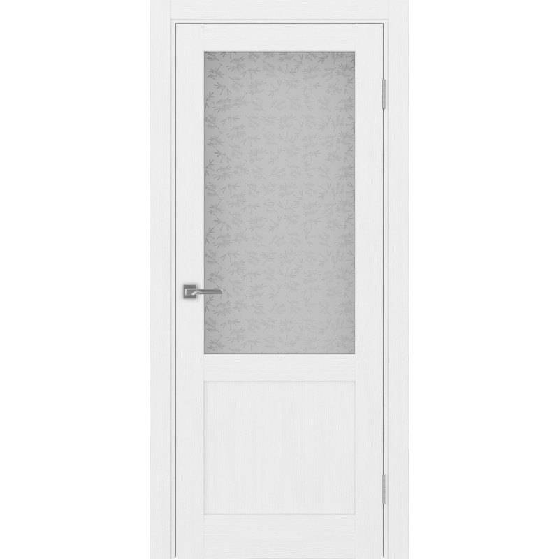 Межкомнатная дверь Турин 502.21, цвет Белый лёд, стекло Дали бесцветное, размер 80*200 см.