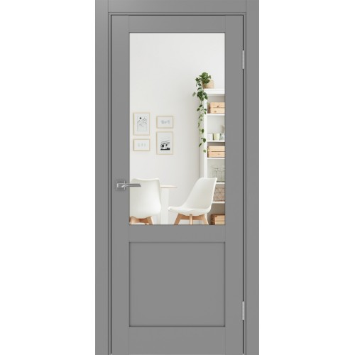 Турин 502.21, цвет серый, заполнение Зеркало/Зеркало, размер 200*80 см.