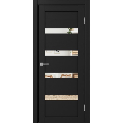 Турин 505.12, цвет Антрацит стекло Зеркало, размер 80*200 см.