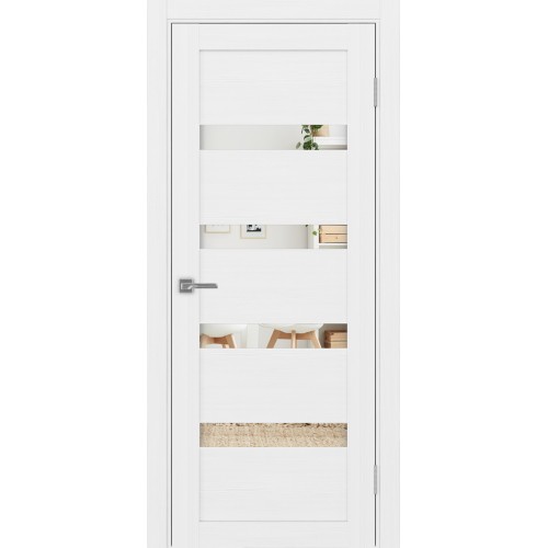 Турин 505.12, цвет Белый лёд, стекло Зеркало, размер 80*200 см.