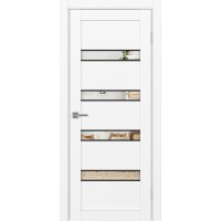 Турин 505AПC.12, цвет Белый снежный молдинг алюм.чёрн стекло Зеркало, размер 80*200 см.