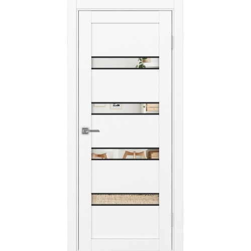 Турин 505.12 АПС молдинг SB, цвет белый снежный, заполнение Зеркало, размер 200*80 см.