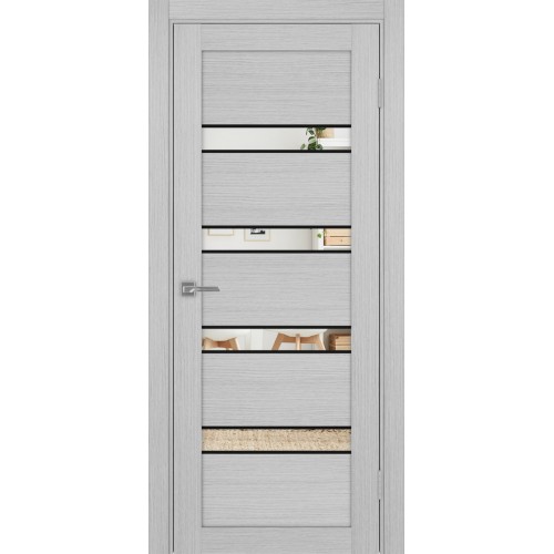 Турин 505.12 АПС молдинг SB, цвет дуб серый FL, заполнение Зеркало, размер 200*80 см.