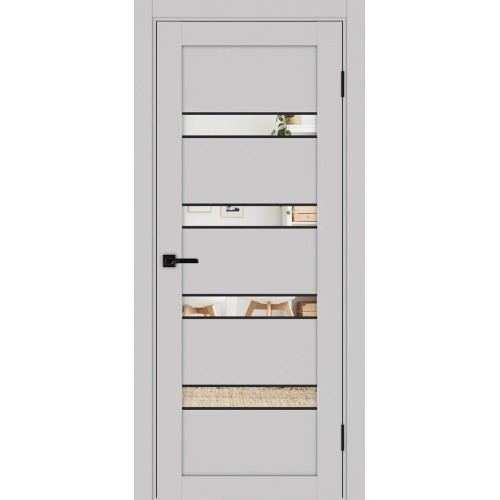 Турин 505.12 АПС молдинг SB, цвет пепельный, заполнение Зеркало, размер 200*80 см.