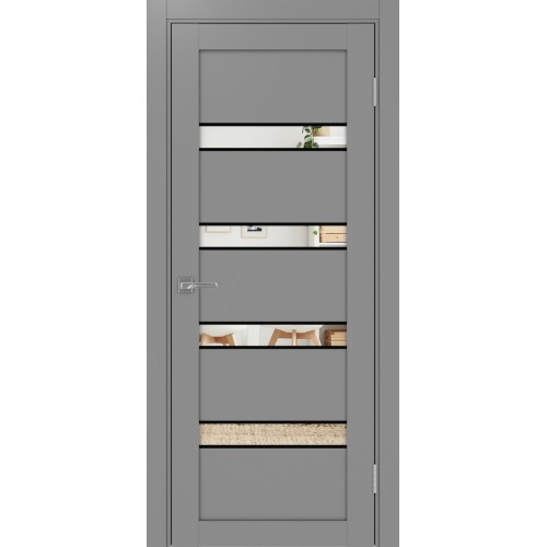 Турин 505.12 АПС молдинг SB, цвет серый, заполнение Зеркало, размер 200*80 см.