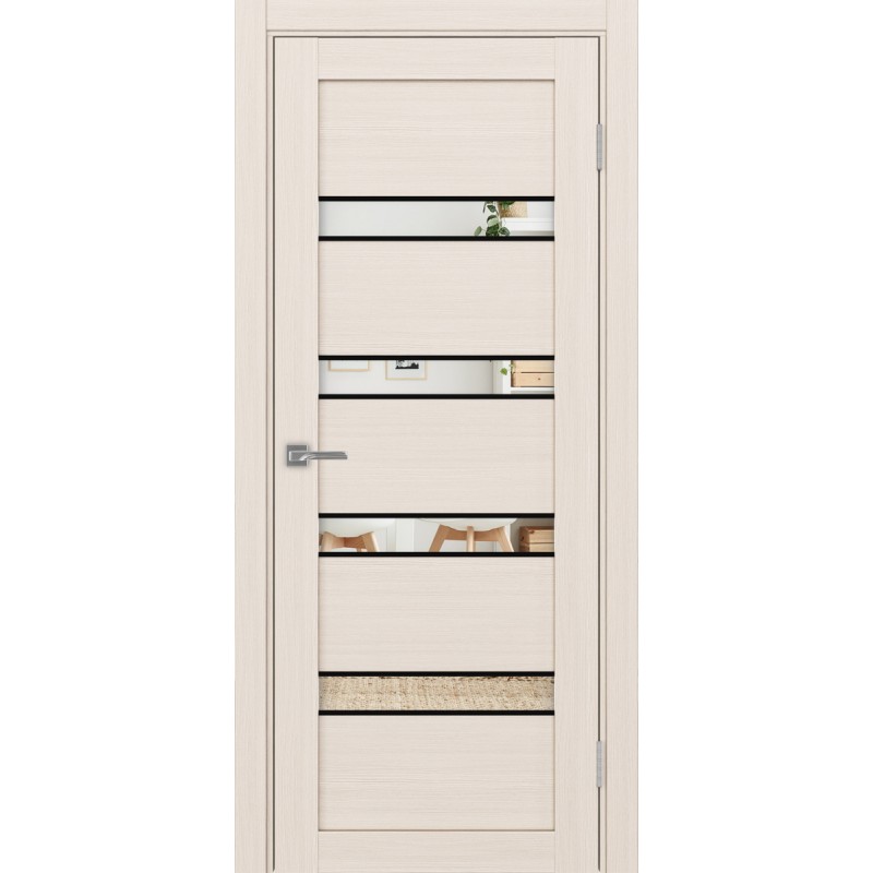 Межкомнатная дверь Турин 505.12 АПС молдинг SB, цвет ясень перламутровый, заполнение Зеркало, размер 200*80 см.