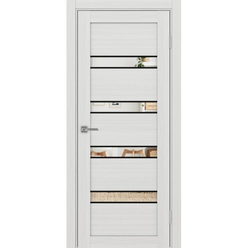 Турин 505.12 АПС молдинг SB, цвет ясень серебристый, заполнение Зеркало, размер 200*80 см.