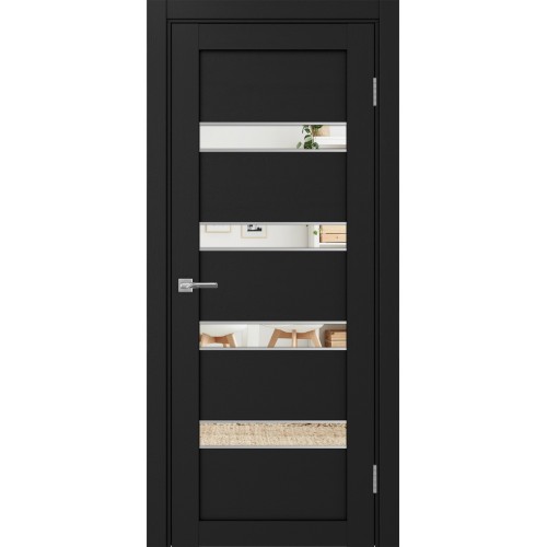 Турин 505AПC.12, цвет Антрацит молдинг алюм.хром стекло Зеркало, размер 80*200 см.