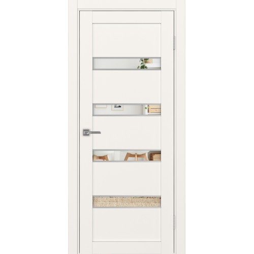 Турин 505AПC.12, цвет Бежевый молдинг алюм.хром стекло Зеркало, размер 80*200 см.