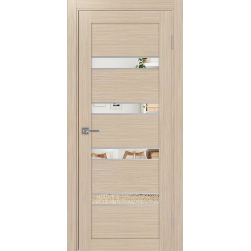 Турин 505.12 АПС молдинг SC, цвет дуб беленый FL, заполнение Зеркало, размер 200*80 см.