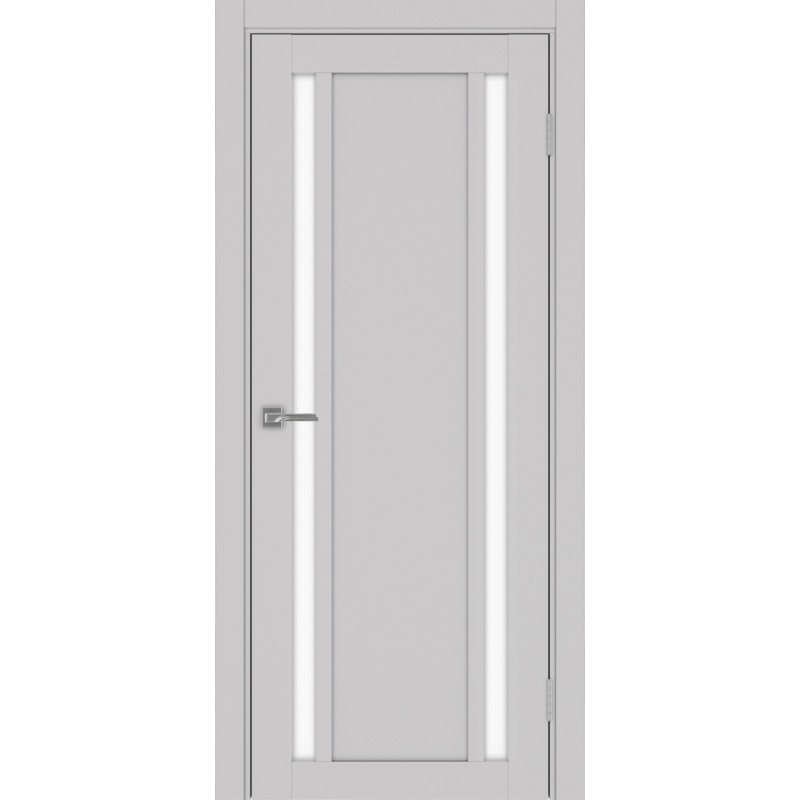 Межкомнатная дверь Турин 522.212, цвет Пепельный стекло LACбелый, размер 80*200 см.