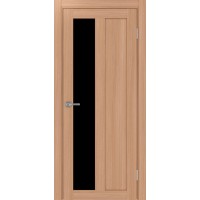 Турин 521.21, цвет ясень тёмный, стекло LACчерный, размер 80*200 см.