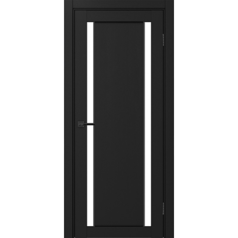 Межкомнатная дверь Турин 522AПП.212, цвет Антрацит молдинг алюм.чёрн стекло LACбелый, размер 80*200 см.