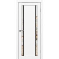 Турин 522AПП.212, цвет Белый снежный молдинг алюм.чёрн стекло Зеркало/Зеркало, размер 80*200 см.