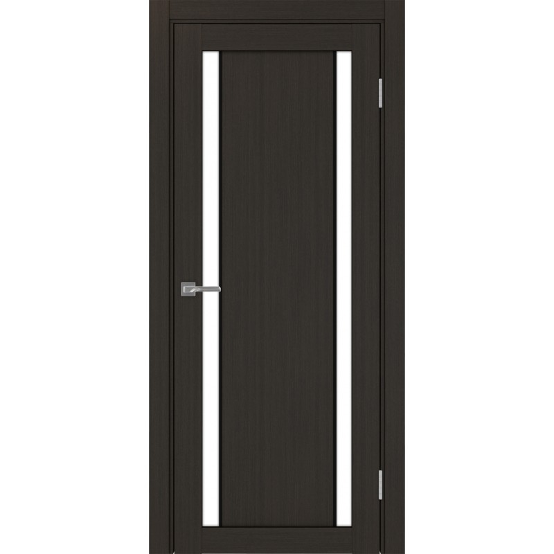 Межкомнатная дверь Турин 522AПП.212, цвет Венге FL, молдинг алюм.чёрн стекло LACбелый, размер 80*200 см.