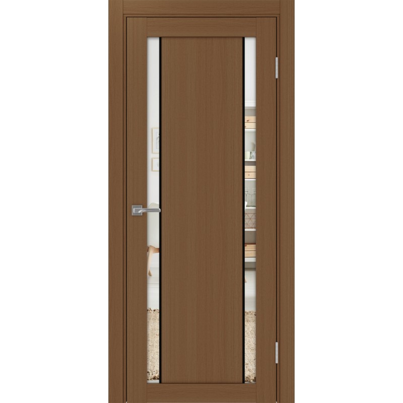 Межкомнатная дверь Турин 522.212 АПП молдинг SB, цвет орех NL, заполнение Зеркало/Зеркало, размер 200*80 см.