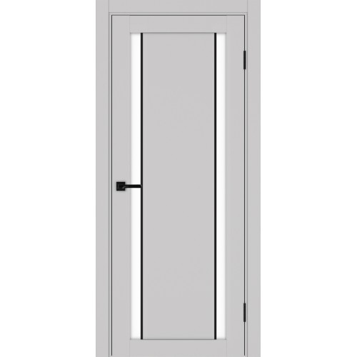 Турин 522AПП.212, цвет Пепельный молдинг алюм.чёрн стекло LACбелый, размер 80*200 см.