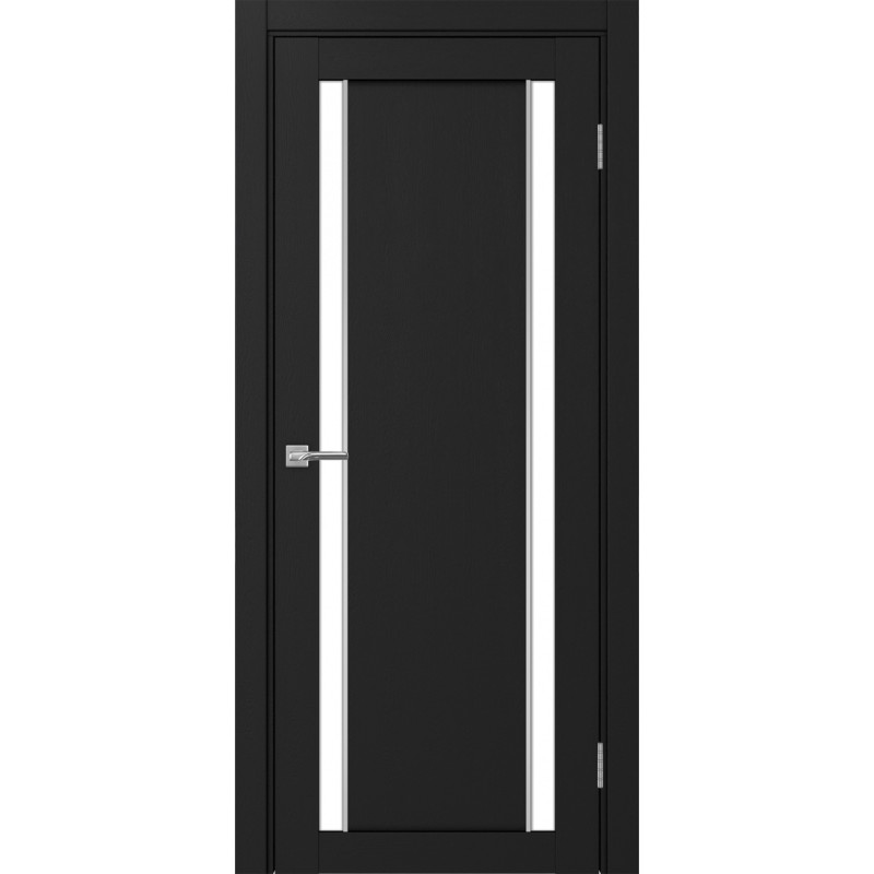 Межкомнатная дверь Турин 522AПП.212, цвет Антрацит молдинг алюм.хром стекло LACбелый, размер 90*200 см.