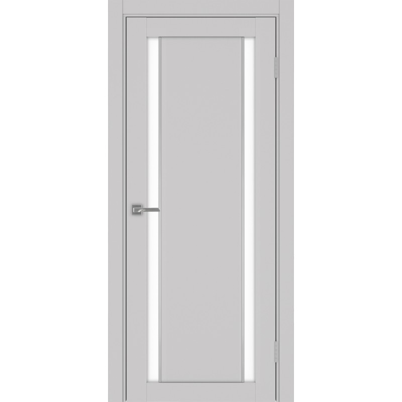 Межкомнатная дверь Турин 522AПП.212, цвет Пепельный молдинг алюм.хром стекло LACбелый, размер 80*200 см.